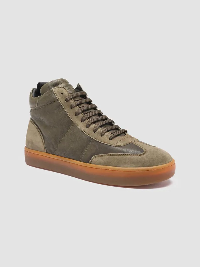 Officine Creative Sneakers KOMBINED 002 MilitaryOlive Green Leather Sneakers Latex Sole 8211 Men Officine Creative Sneakers KOMBINED 002 MilitaryOlive Green Leather Sneakers Latex Sole 8211 Men