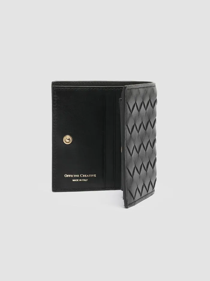 Officine Creative Wallets POCHE 111 Nero Black Leather Bifold Wallet 8211 Women Officine Creative Wallets POCHE 111 Nero Black Leather Bifold Wallet 8211 Women