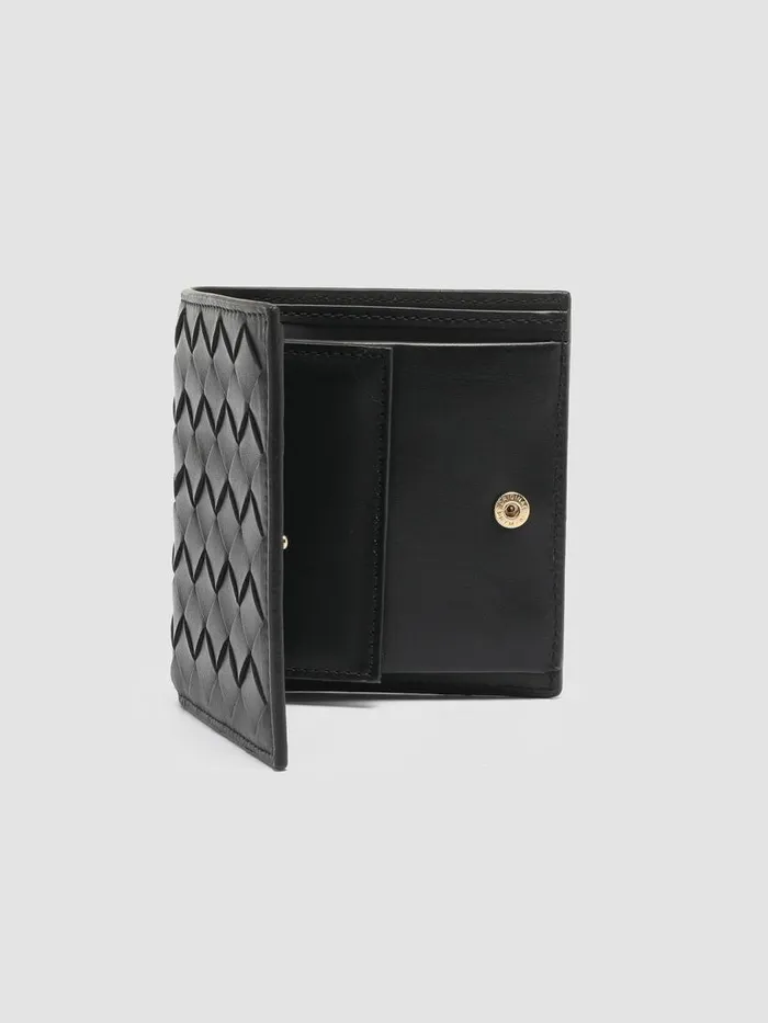 Officine Creative Wallets POCHE 111 Nero Black Leather Bifold Wallet 8211 Women Officine Creative Wallets POCHE 111 Nero Black Leather Bifold Wallet 8211 Women
