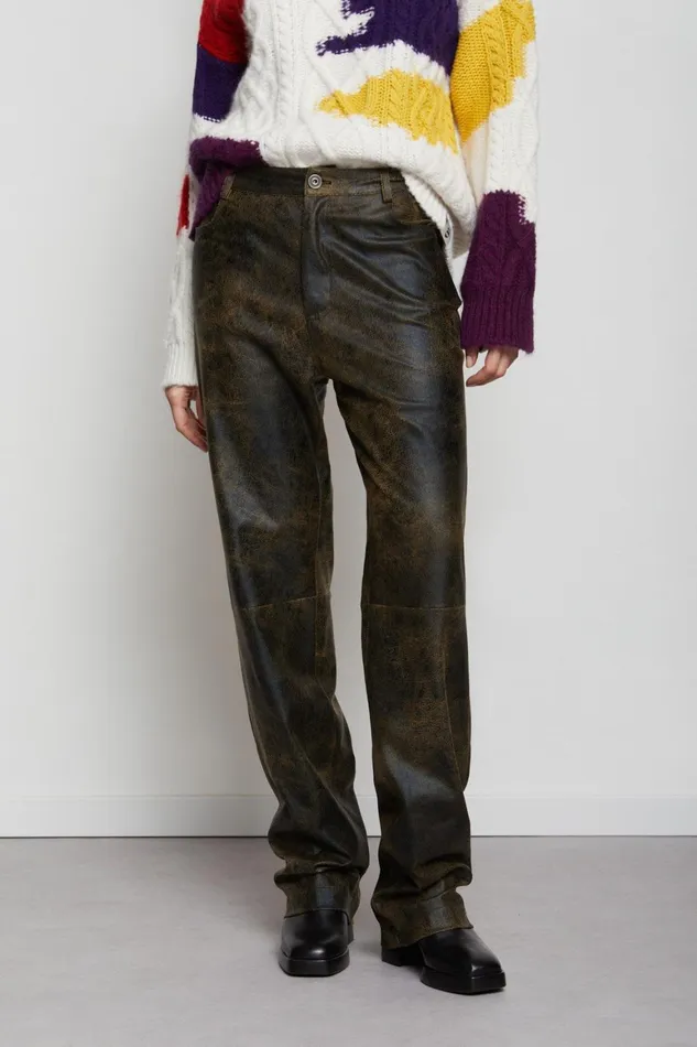 Ottod039Ame Faux Leather Trousers Women Trousers