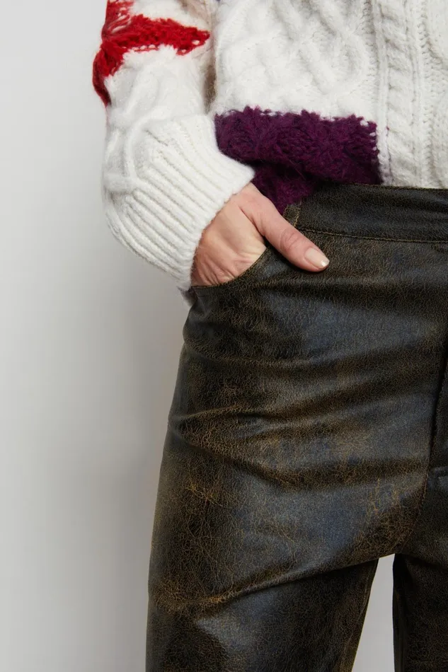 Ottod039Ame Faux Leather Trousers Women Trousers