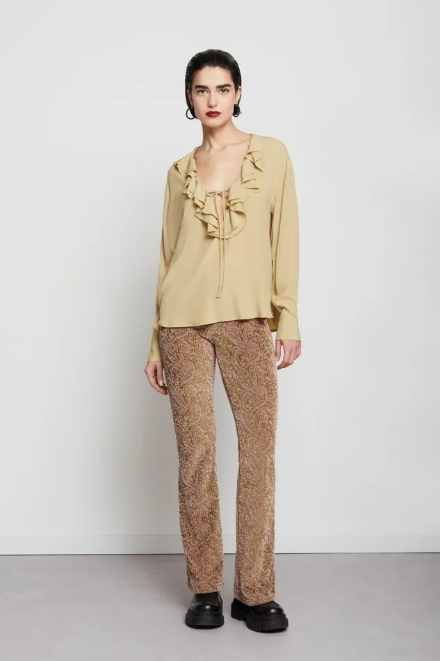 Ottod039Ame Silkblend Jumper With Ruches Women Shirts and Tops