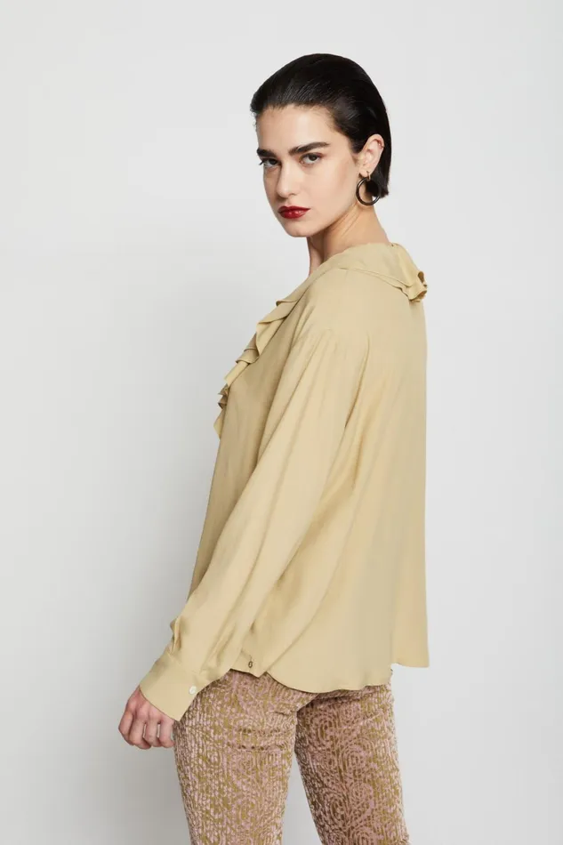 Ottod039Ame Silkblend Jumper With Ruches Women Shirts and Tops