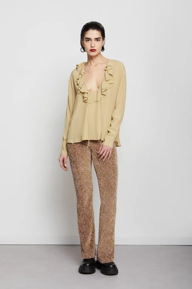 Ottod039Ame Silkblend Jumper With Ruches Women Shirts and Tops