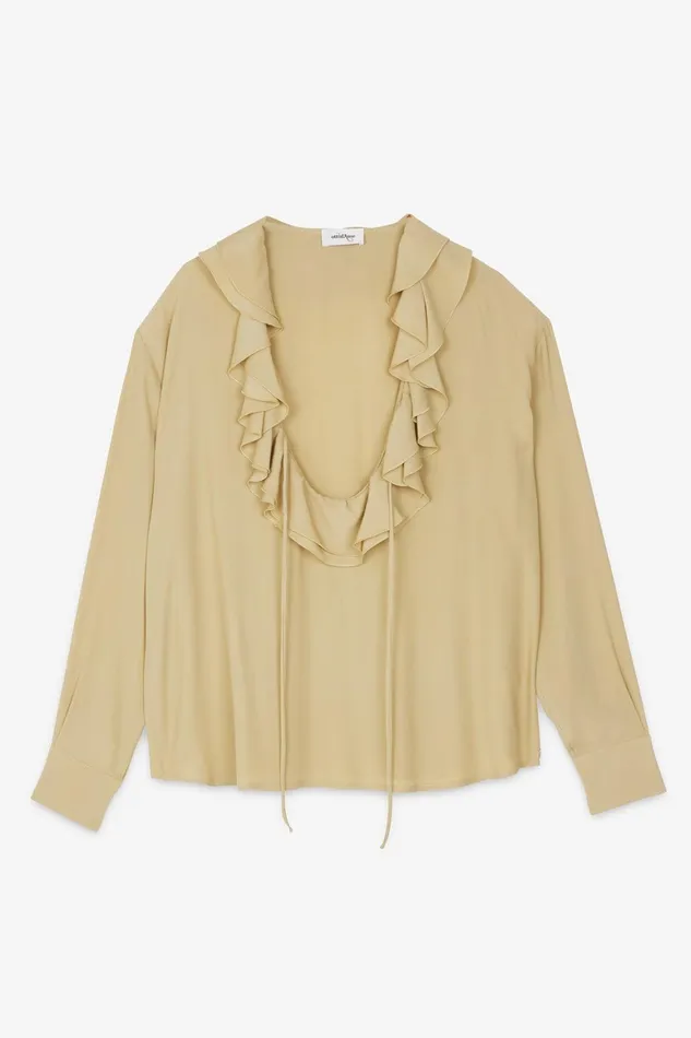 Ottod039Ame Silkblend Jumper With Ruches Women Shirts and Tops