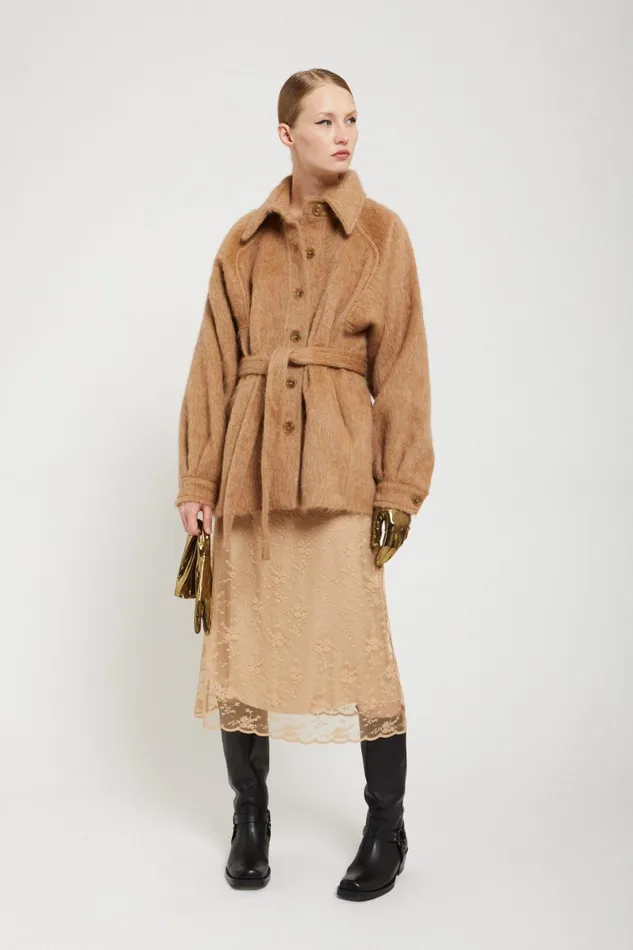 Ottod039Ame Woolblend Jacket With Belt Women Coats