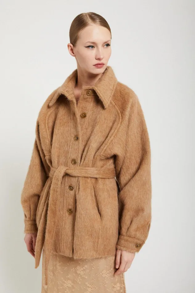 Ottod039Ame Woolblend Jacket With Belt Women Coats