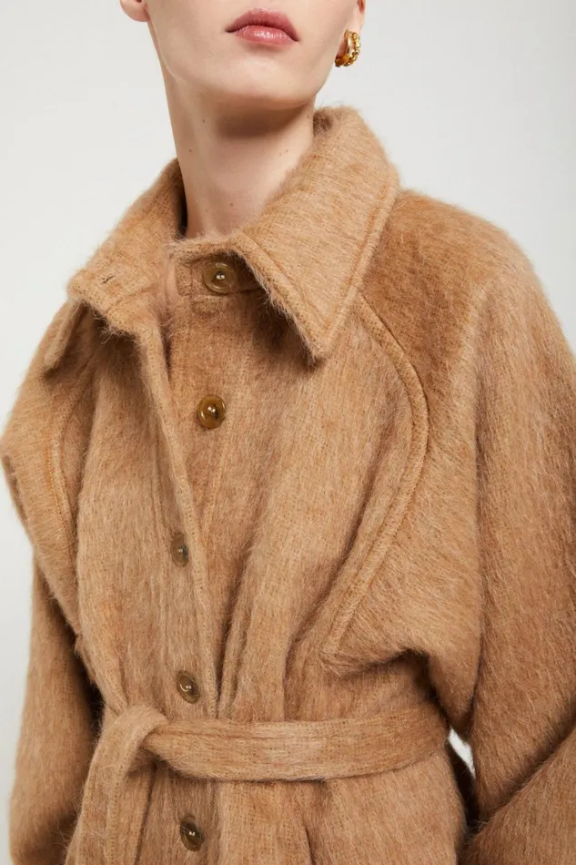 Ottod039Ame Woolblend Jacket With Belt Women Coats