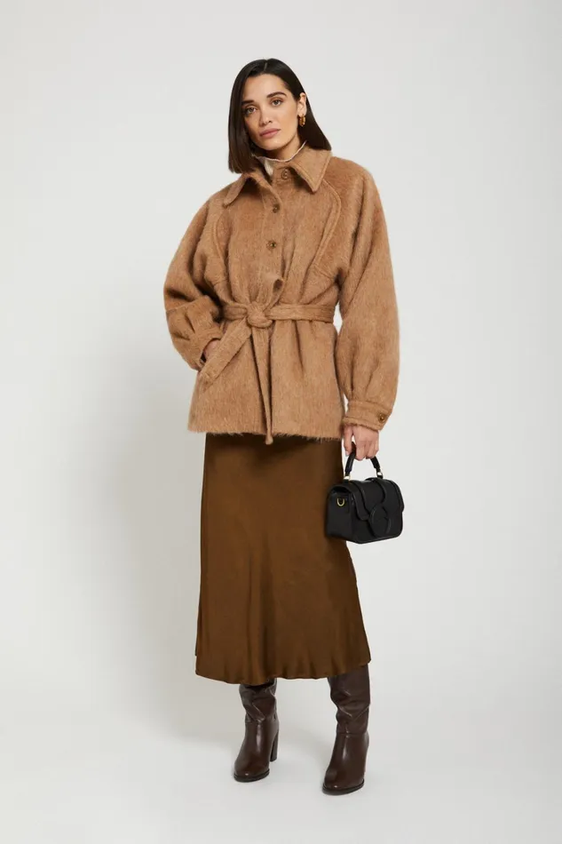 Ottod039Ame Woolblend Jacket With Belt Women Coats