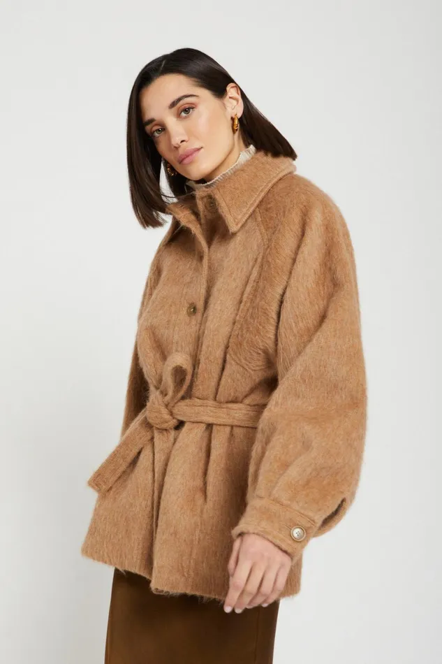 Ottod039Ame Woolblend Jacket With Belt Women Coats