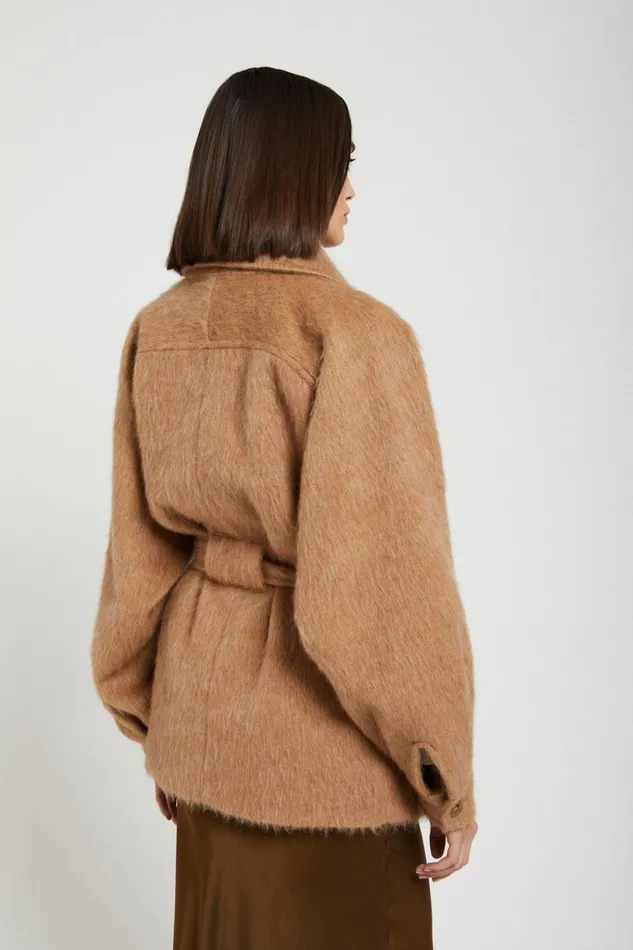 Ottod039Ame Woolblend Jacket With Belt Women Coats