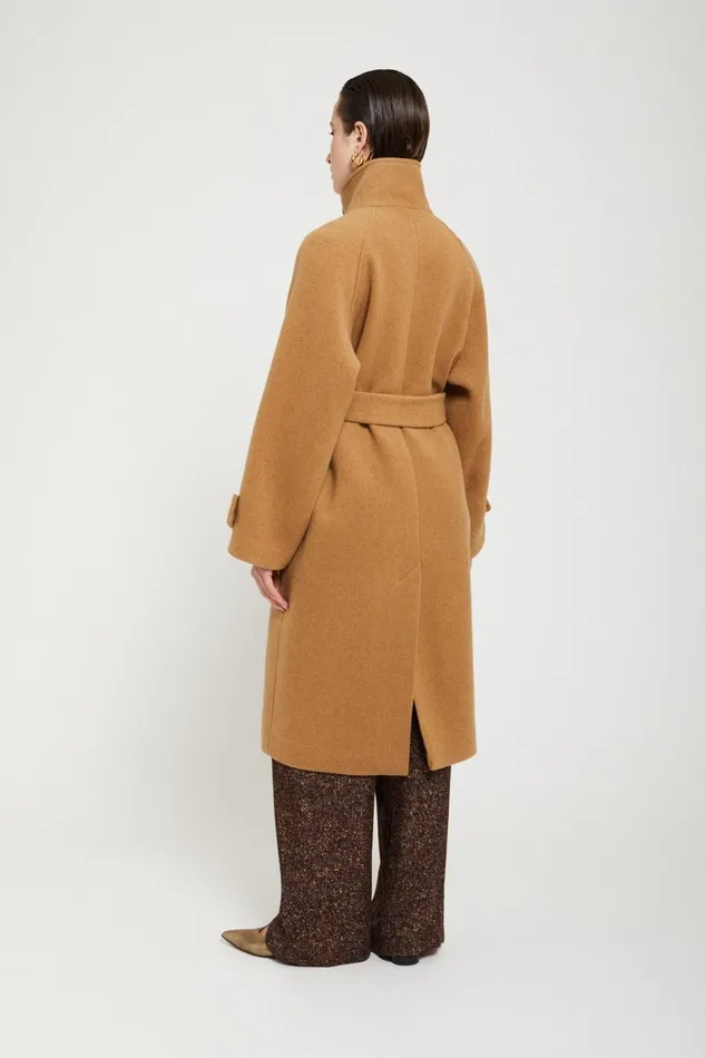 Ottod039Ame Woolblend Midi Coat With Belt Women Coats