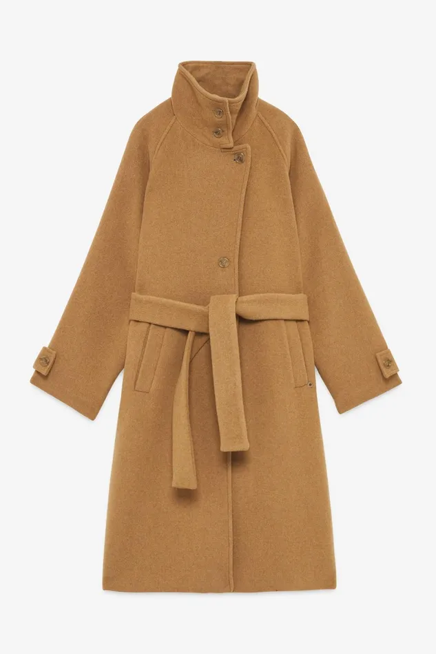 Ottod039Ame Woolblend Midi Coat With Belt Women Coats