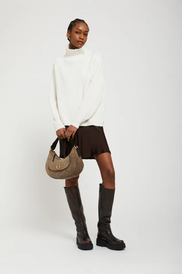 Ottod039Ame Wool Blend Sweater With Turtleneck Women Knitwear