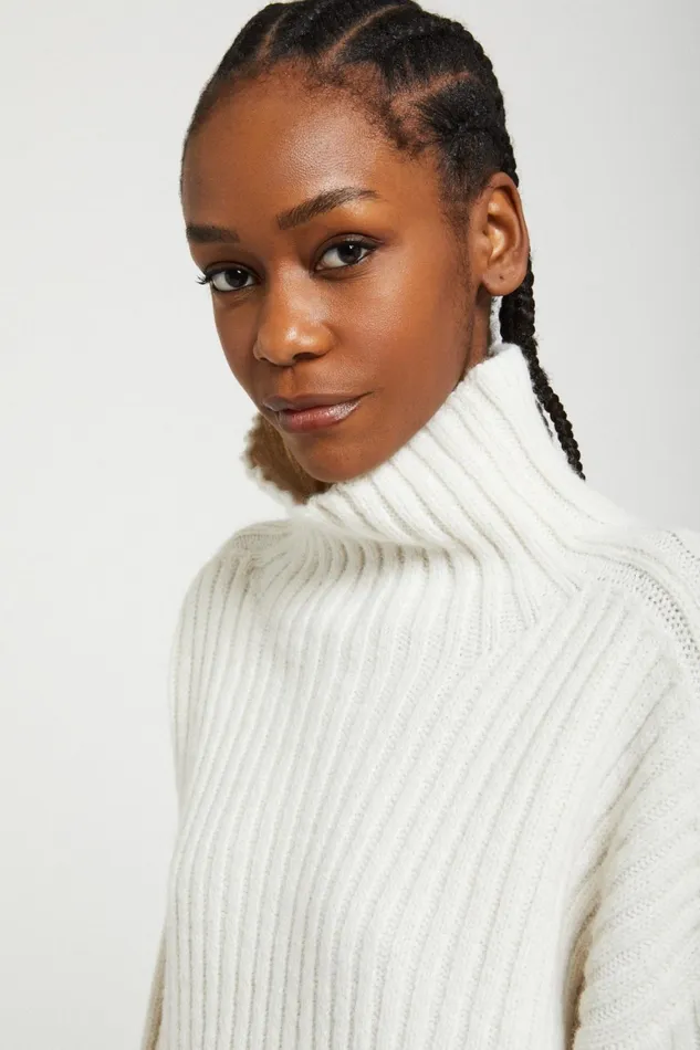Ottod039Ame Wool Blend Sweater With Turtleneck Women Knitwear