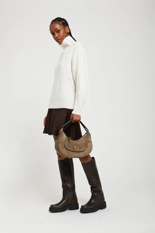Ottod039Ame Wool Blend Sweater With Turtleneck Women Knitwear