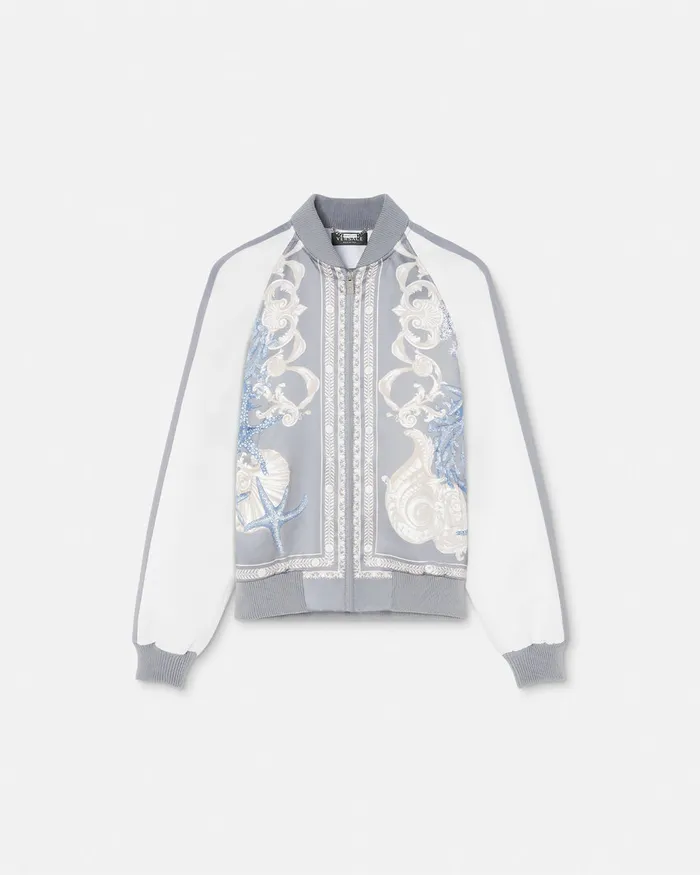 Outerwear and Coats Women Versace Barocco Sea Varsity Jacket Blueprint