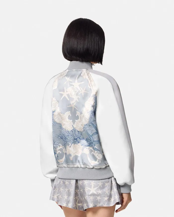 Outerwear and Coats Women Versace Barocco Sea Varsity Jacket Blueprint