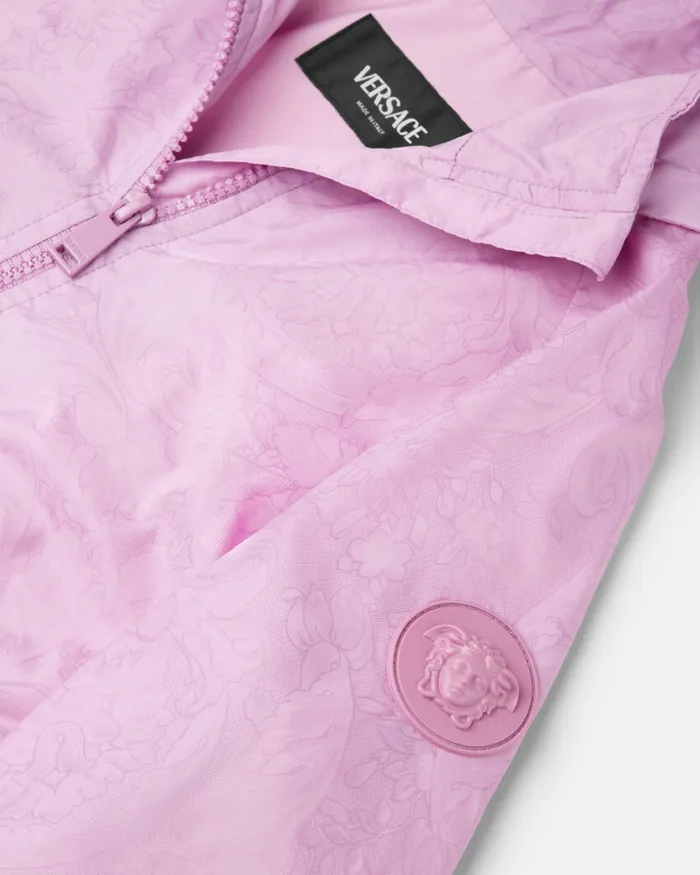 Outerwear Kids Versace Barocco Jacquard Parka Pink