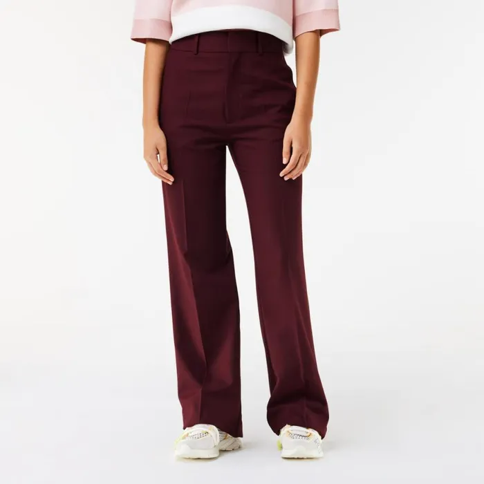 Pants and Leggings Women Lacoste Lacoste X EleVen By Venus Stretch Wool Pants Bordeaux L7b