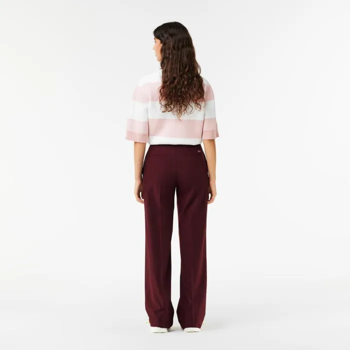 Pants and Leggings Women Lacoste Lacoste X EleVen By Venus Stretch Wool Pants Bordeaux L7b