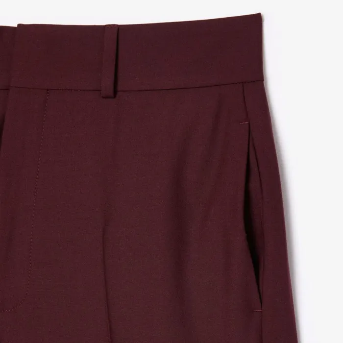 Pants and Leggings Women Lacoste Lacoste X EleVen By Venus Stretch Wool Pants Bordeaux L7b