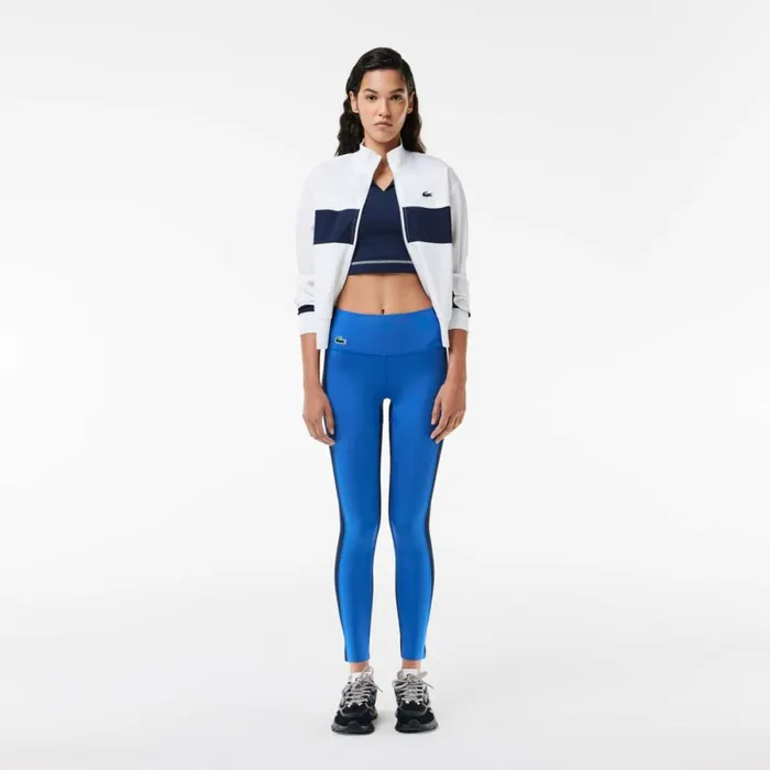 Pants and Leggings Women Lacoste Women039s Colorblock UltraDry Leggings Navy Blue Blue Iuv