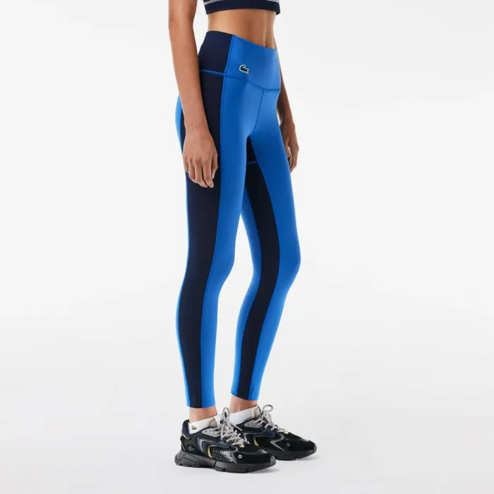 Pants and Leggings Women Lacoste Women039s Colorblock UltraDry Leggings Navy Blue Blue Iuv