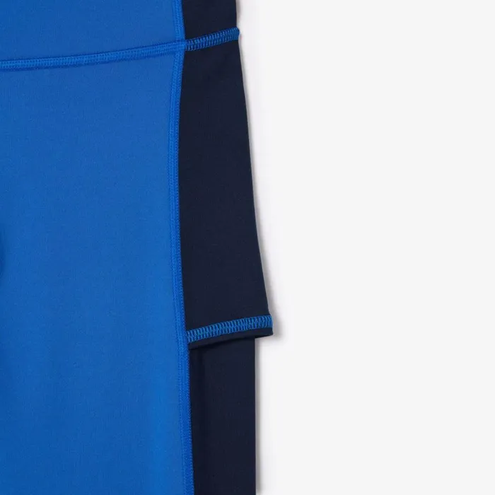 Pants and Leggings Women Lacoste Women039s Colorblock UltraDry Leggings Navy Blue Blue Iuv