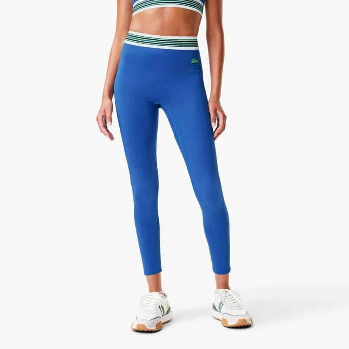Pants and Leggings Women Lacoste Women039s Lacoste X Bandier All Motion Striped Leggings Blue Siy