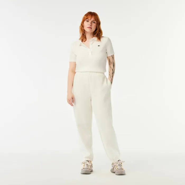 Pants and Leggings Women Lacoste Womens Blended Cotton Sweatpants White 70v