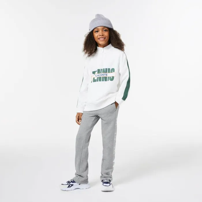 Pants and Shorts Kids Lacoste Kids039 Fleece Cotton Sweatpants Grey Chine Cca