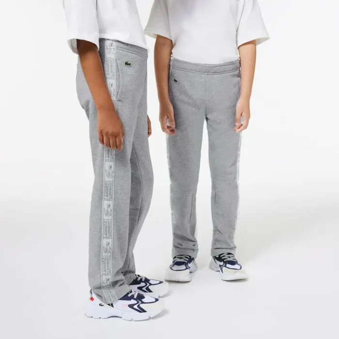 Pants and Shorts Kids Lacoste Kids039 Fleece Cotton Sweatpants Grey Chine Cca