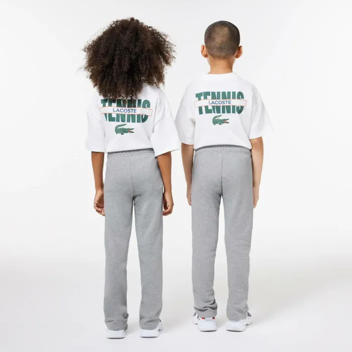 Pants and Shorts Kids Lacoste Kids039 Fleece Cotton Sweatpants Grey Chine Cca