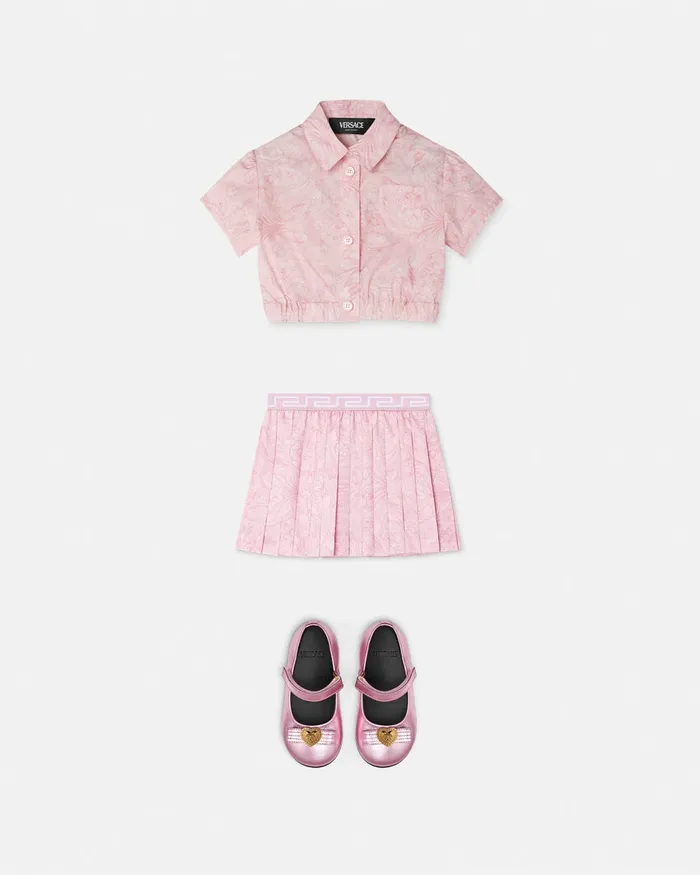 Pants and Skirts Kids Versace Barocco Baby Pleated Skirt Pinkprint
