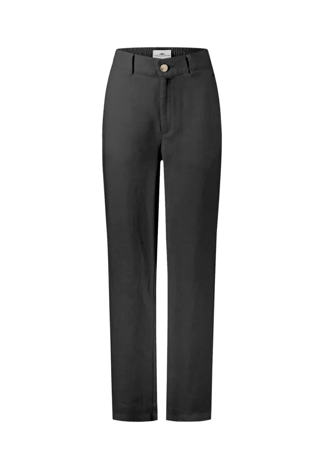 Pants Women FYNCHHATTON Straight Cut Linen Trousers With Medium Collar Height Whiteblacktoffee Brown Pants Women FYNCHHATTON Straight Cut Linen Trousers With Medium Collar Height Whiteblacktoffee Brown
