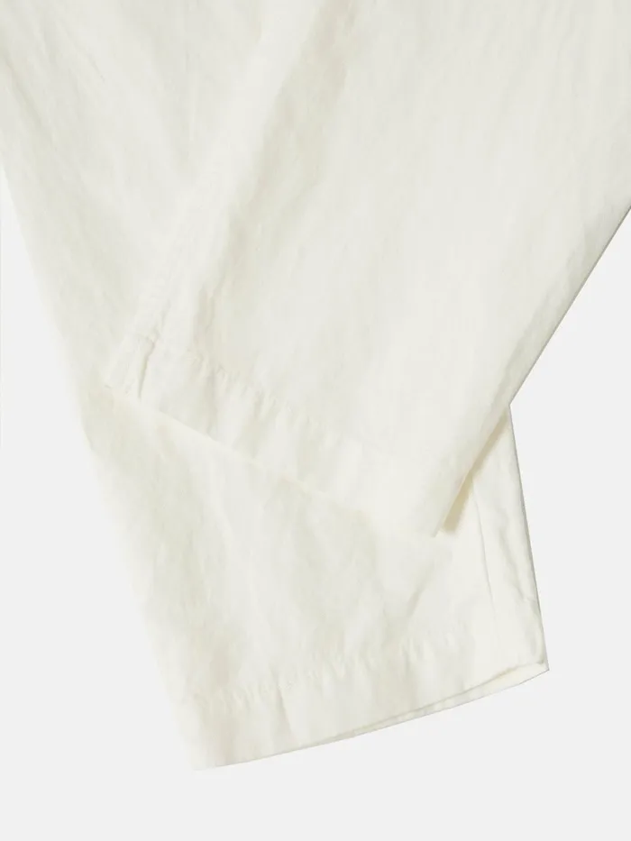 Pleated Track Pant In Ecru Linen Slub Weave Men Universal Works Trousers