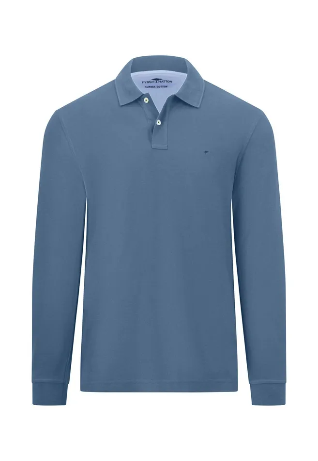 Polo Shirt Men FYNCHHATTON Long Arm Polo Shirt Made Of Cotton Navyasphaltdark Emeraldrustruby Redcloud Bluemidnightlight Khaki