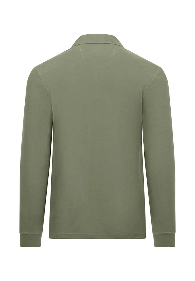 Polo Shirt Men FYNCHHATTON Long Arm Polo Shirt Made Of Cotton Navyasphaltdark Emeraldrustruby Redcloud Bluemidnightlight Khaki