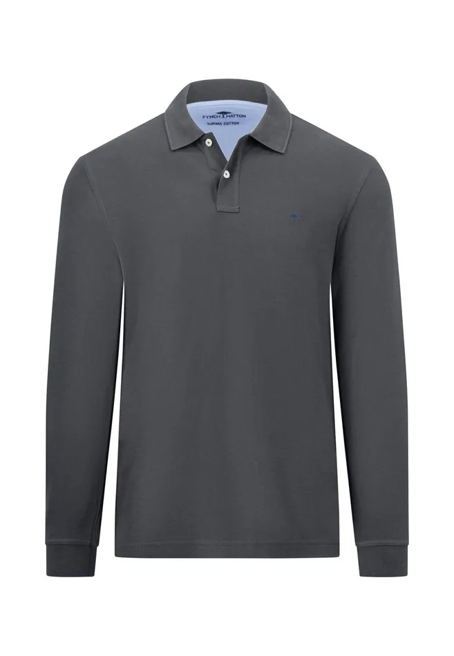 Polo Shirt Men FYNCHHATTON Long Arm Polo Shirt Made Of Cotton Navyasphaltdark Emeraldrustruby Redcloud Bluemidnightlight Khaki