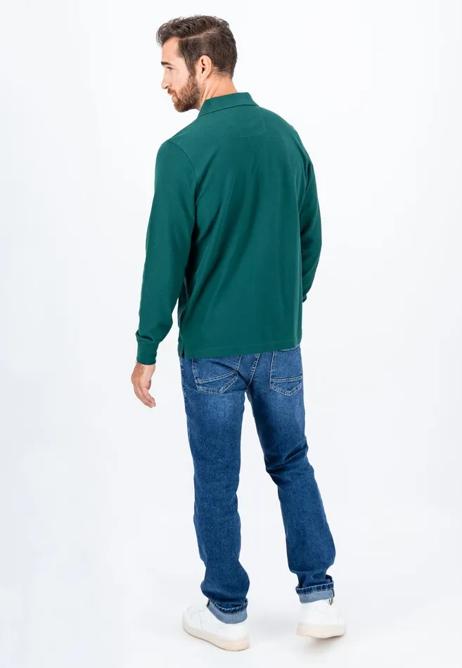 Polo Shirt Men FYNCHHATTON Long Arm Polo Shirt Made Of Cotton Navyasphaltdark Emeraldrustruby Redcloud Bluemidnightlight Khaki