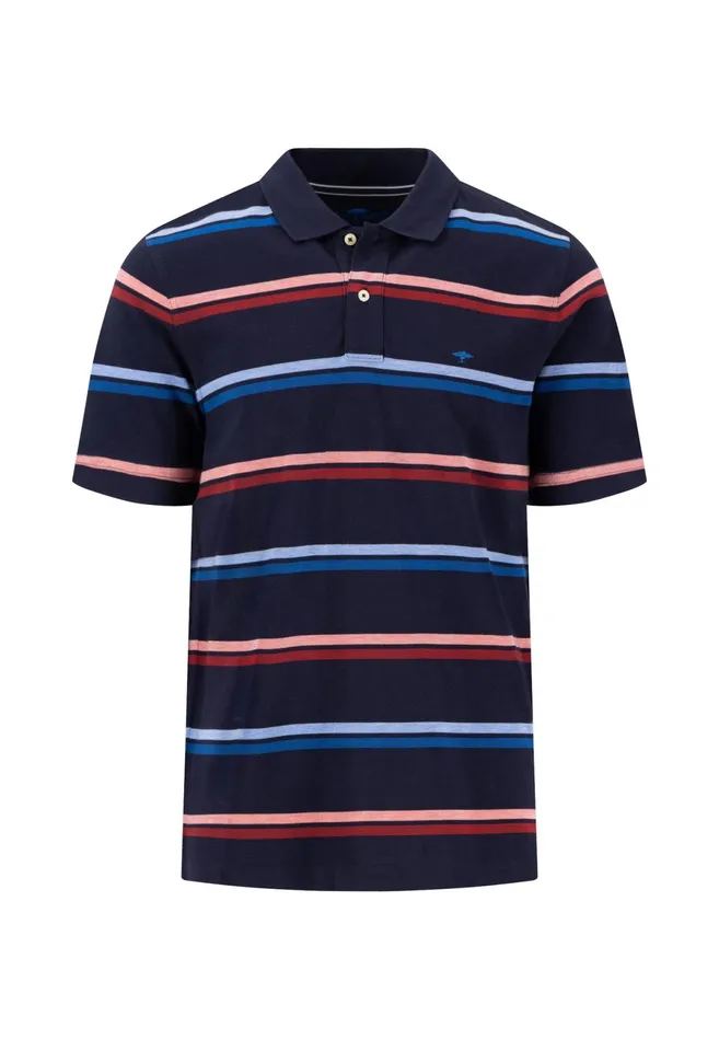 Polo Shirt Men FYNCHHATTON Polo Shirt Made Of Cotton In Strip Look Navywhite