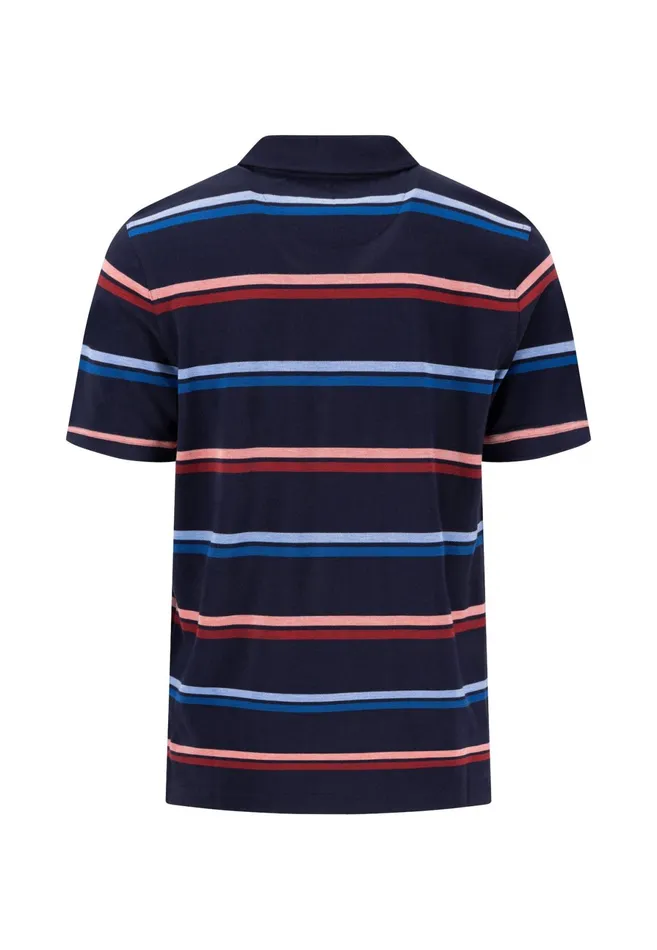 Polo Shirt Men FYNCHHATTON Polo Shirt Made Of Cotton In Strip Look Navywhite