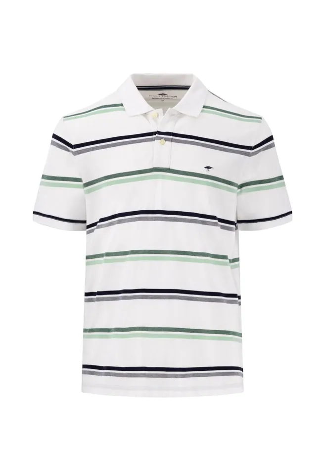 Polo Shirt Men FYNCHHATTON Polo Shirt Made Of Cotton In Strip Look Navywhite