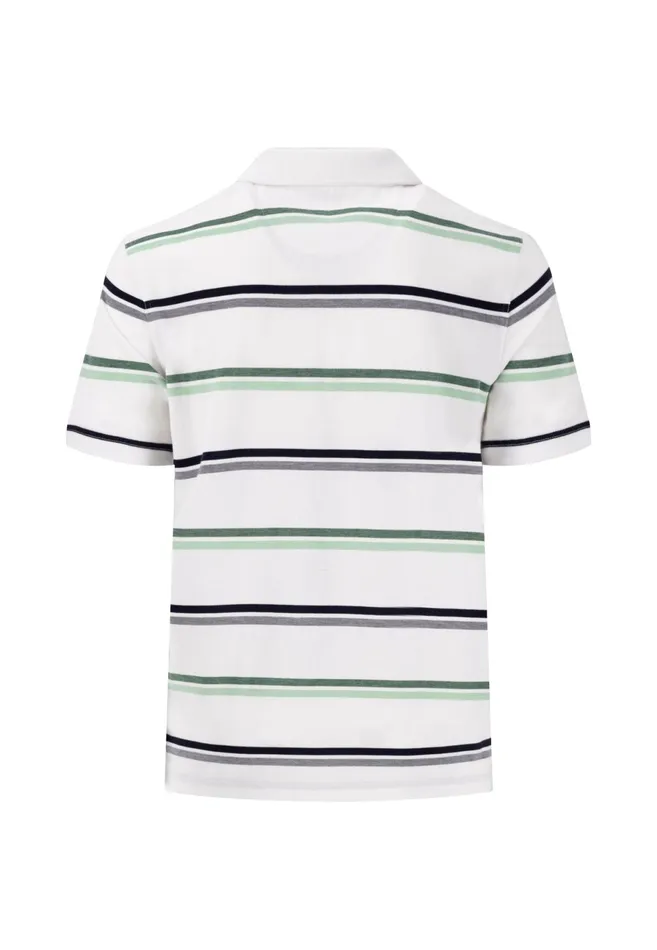 Polo Shirt Men FYNCHHATTON Polo Shirt Made Of Cotton In Strip Look Navywhite