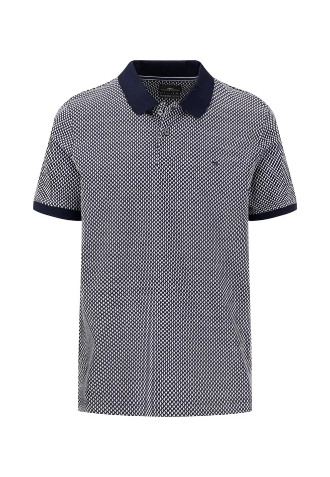 Polo Shirt Men FYNCHHATTON Polo Shirt With Subtle Pattern Navy