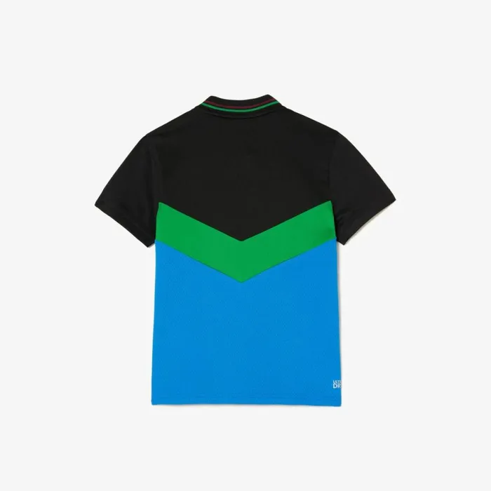 Polos Kids Lacoste Kids039 Lacoste Tennis X Daniil Medvedev Jersey Polo Black Bordeaux Green Blue Miu