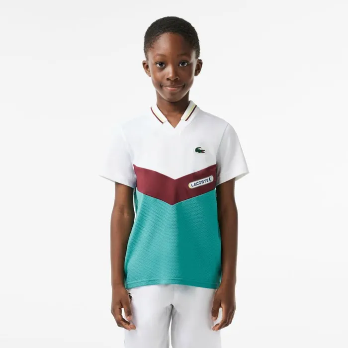 Polos Kids Lacoste Kids039 Lacoste Tennis X Daniil Medvedev Jersey Polo White Flashy Yellow Bordeaux Blue Q7i Polos Kids Lacoste Kids039 Lacoste Tennis X Daniil Medvedev Jersey Polo White Flashy Yellow Bordeaux Blue Q7i