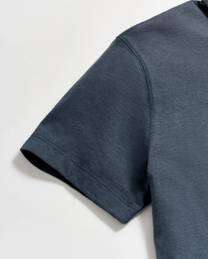 Polos Tees and Henleys Men Billy Reid Stripe Pensacola Polo Navy