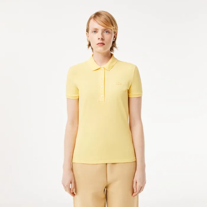Polos Women Lacoste Women039s L12D Slim Fit Stretch Mini Piqu Polo Pastel Yellow 107 Polos Women Lacoste Women039s L12D Slim Fit Stretch Mini Piqu Polo Pastel Yellow 107